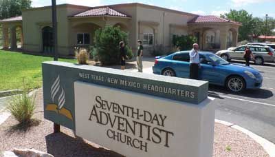 CHURCH REGISTRATION OPPOSED: The Seventh-day Adventist Church has sued the city of Las Cruses, New Mexico, over an ordinance that requires pastor-led churches to register and pay fees. Church lawyers say the ordinance violates the First Amendment of the U.S. Constitution. The Texico Conference headquarters, shown here, is located in Corrales, New Mexico. [PHOTO: Sue Hinkle] According to a complaint filed by the church in the U.S. District Court of New Mexico, there is no time frame for an approval and no avenue for appeal if the city denies an application.