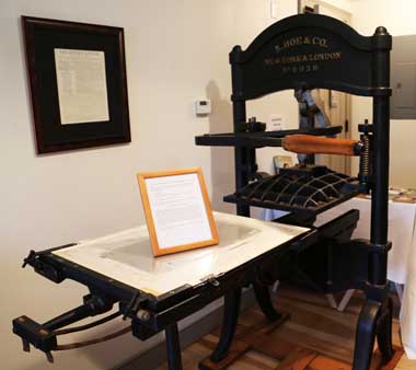  STOP THE PRESS: In 1852 the fledgling Adventist movement bought its first hand press to encourage and inspire the disappointed flock. The press was run by teenagers and young adults. [PHOTO: GK]