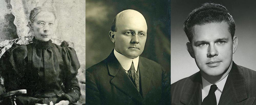 Left to right: Bertha Taylor, E. L. Neff, Stanley Harris