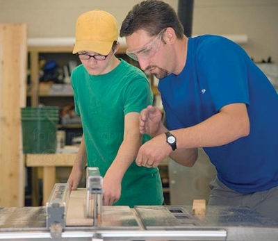 WOODWORKING: Patch gives teens the opportunity to learn skills beyond those taught in a classroom or therapy session by offering woodworking, automotive mechanics, gardening, cooking, and more.