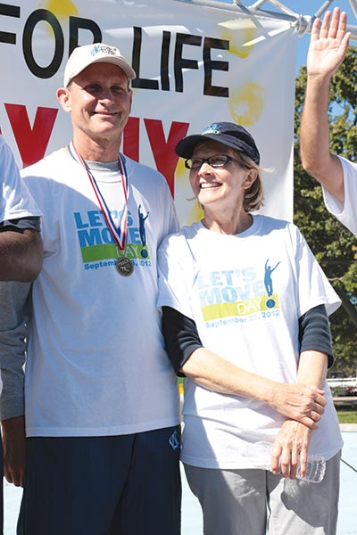 <strong>LET’S MOVE:</strong> General Conference president Ted Wilson and his wife, Nancy, participate in Let’s Move Day in New York City.