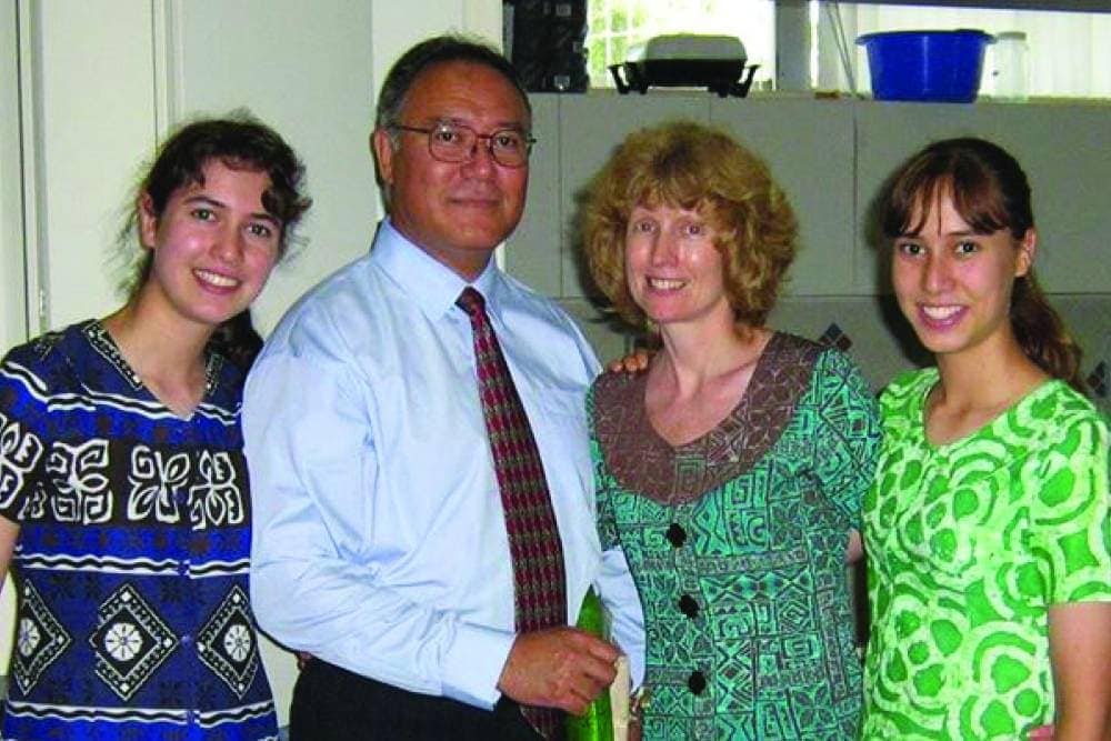 Charissa, left, with her father, David Fong; mother, Gayl Fong; and sister, Marleta, today.