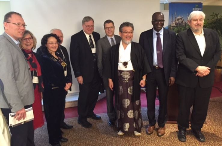 Ganoune Diop, second right, meeting with other religious leaders at the G20 Interfaith Summit in Istanbul, Turkey. (IRLA)