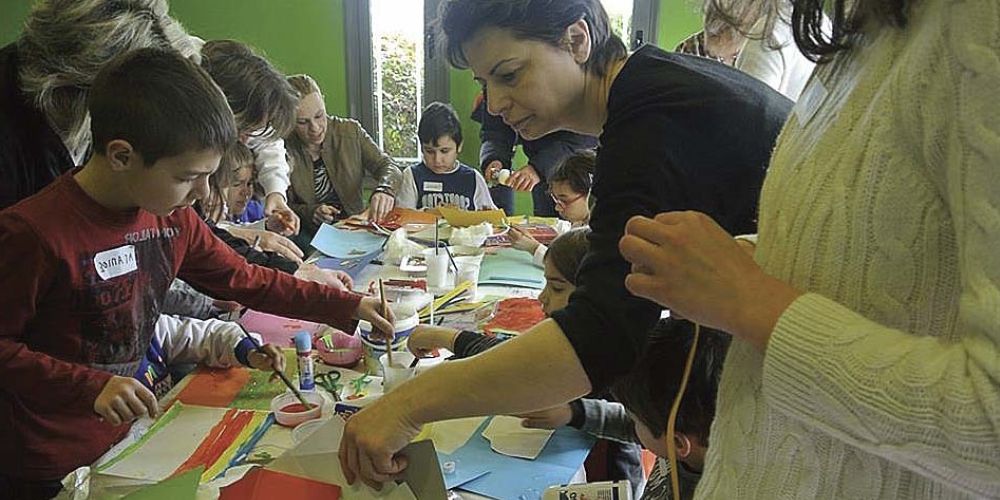 Children attending a Messy Church led by Despoina Avakian in Greece. (TED)
