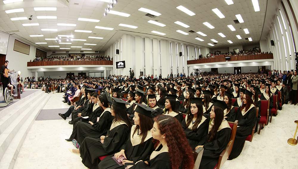 Hundreds of graduates attending the ceremony at the Montemorelos University Church on May 22.