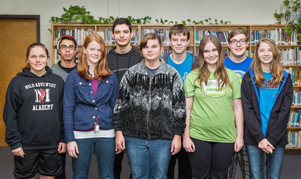 These ninth-graders received scholarships to attend Milo Adventist Academy in 2014-15. (Peter Hernandez / GleanerNow)