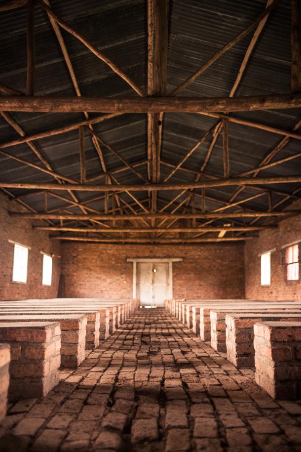 This Rwandan church is empty an a weekday in in May 2016 because so many people showed up that the evangelistic meeting had to be held outdoors.