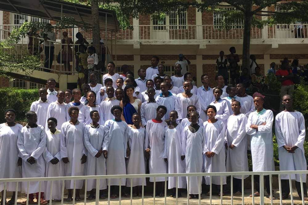 Some of the 173 young people who were baptized at ESAPAG Adventist University on May 28.