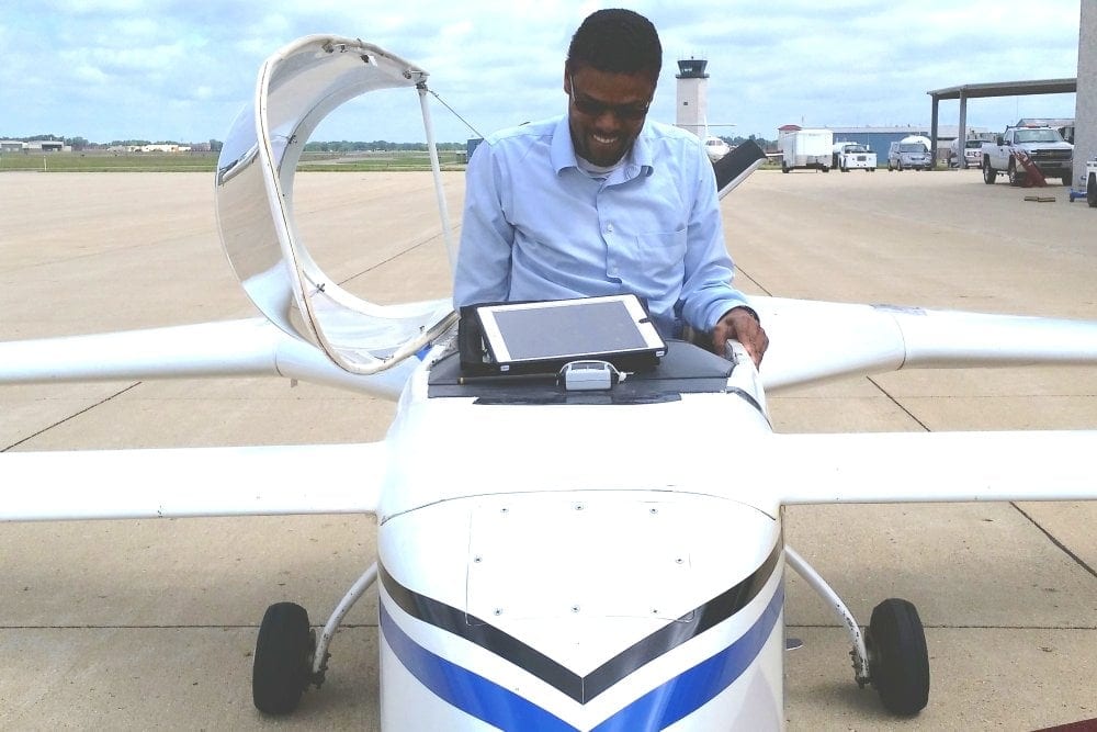 William Pergerson sitting in his kit-built plane at the Battle Creek airport hours before the crash. (Juanita Staten)