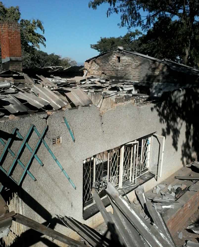 An outside view of the fire-ravaged girls' dormitory at the Mauya Adventist Secondary School. (ZUC)