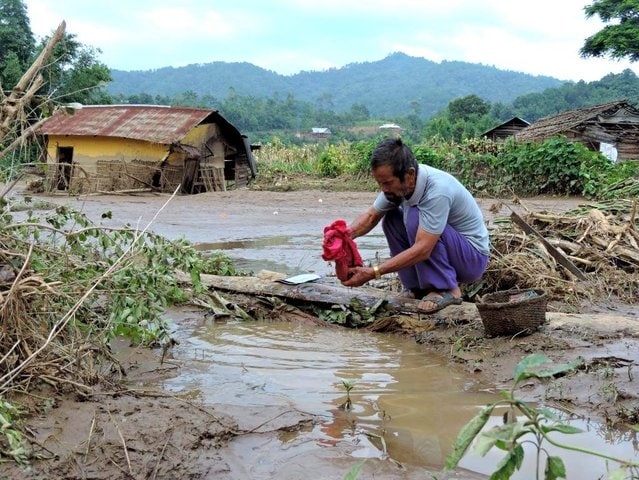 Residents of India's state of Manipur are facing challenges as they seek to restore their communities after flooding. (ADRA / ANN)