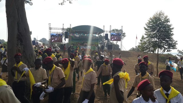 Some of the 10,000 Pathfinders camping at the seven-day “Hands of Hope” camporee in Uganda. (ANN)