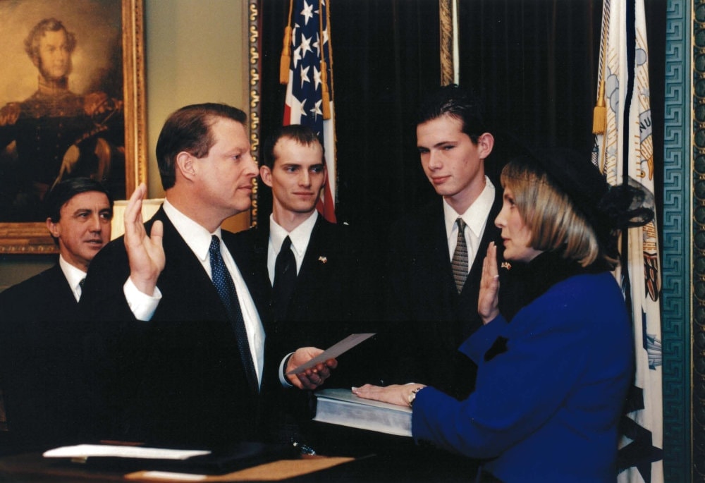 U.S. Vice President Al Gore officially swearing me into office at the White House in 1997.