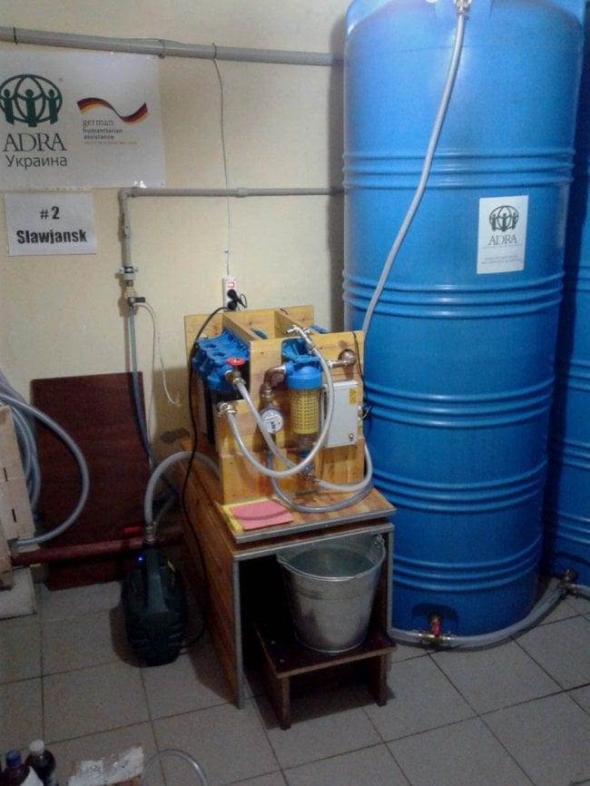 A water filter at an ADRA site.