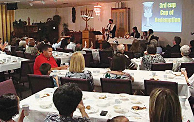 SEDER: Passover seder (dinner) at Jewish Adventist congregation in Florida, USA.