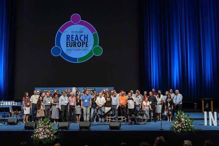 Hungarian pastors and spouses on stage at the European Pastors' Council in Belgrade, Serbia, on August 29, 2018. [Photo: ADAMS/Tor Tjeransen]