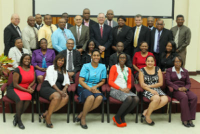 The first cohort of Ph.D. students pose for a picture with USC administrators,  Andrews University representatives and members of the Adventist Accrediting Association.  [Photos: IAD]