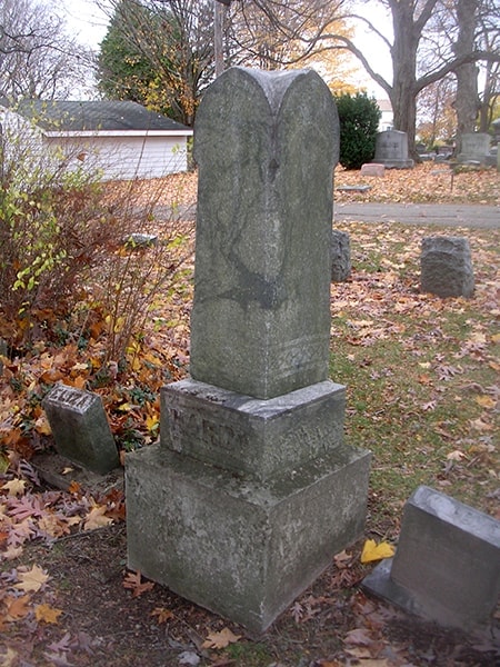 Hardy gravestone located in Blain Cemetery, Michigan