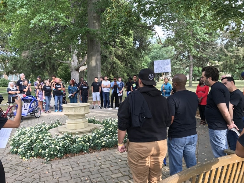 "God's heart passion is to heal our country. To heal our world," said AU associate chaplain Michael Polite during a prayer on the prayer walk. "The Gospel of your Son coming and dying has the power to heal our land and our hearts, as you have promised." [Photo: Stephen Payne, Andrews University News]