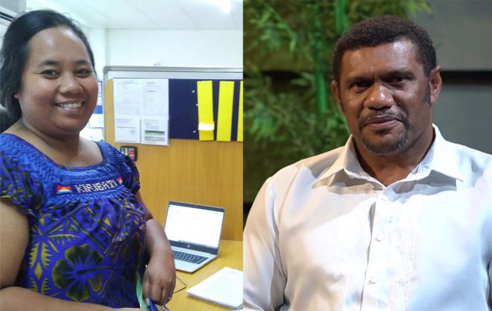 Naomi Booia and Pastor Epeli Saukuru