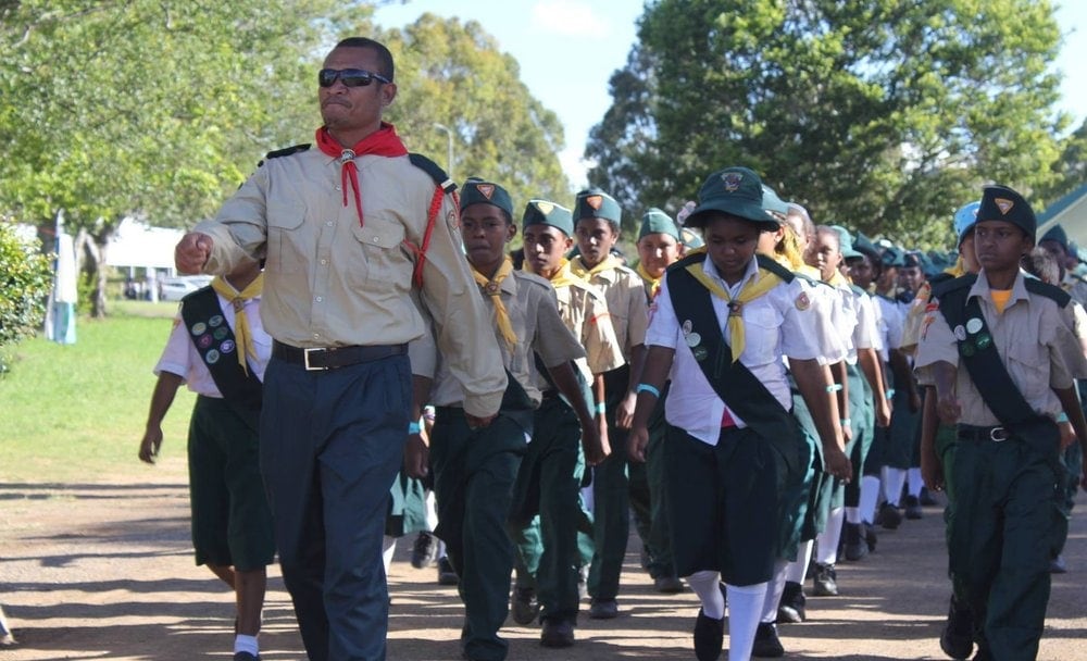 Pathfinders marching at the iThirst camporee. Photo: Kent Kingston