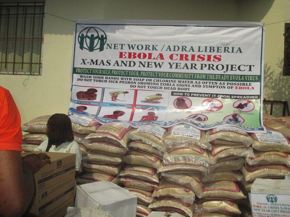 ADRA distributed supplies to 600 people affected by the Ebola crisis in Liberia. Photo: World Food Programme