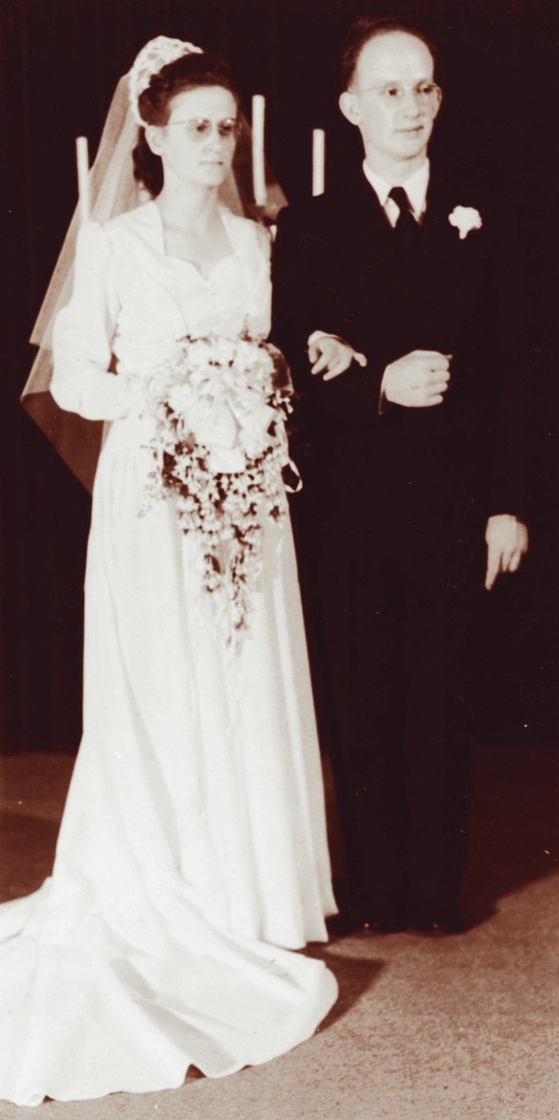 PUC has helped bring together couples since it was founded in 1882. Here is the wedding of Lyle McCoy (class of 1945) and Ruth Hansen (class of 1942). (PUC)