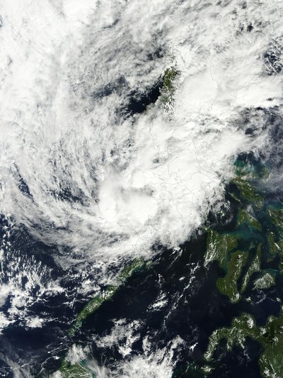 A satellite image of typhoon Hagupit bearing down on the Philippines. Credit: NASA