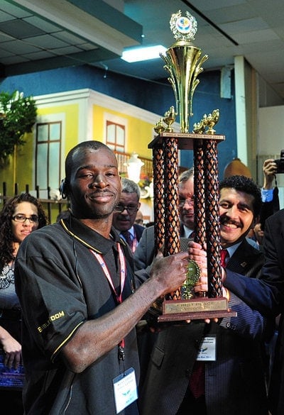Waylon Johnson, 30, of the Bahamas, winning the 2011 title in San Juan, Puerto Rico, on Dec. 10, 2011. Libna Stevens / IAD