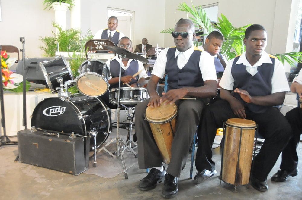 The Promised Learning Center band, whose members are all autistic, performing at the Special Needs Summit on March 7 at Camp Verley, St. Catherine, Jamaica. Photo: JUC