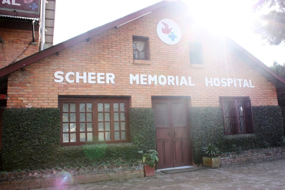 One of the buildings at the front of the Scheer Memorial Hospital compound near Kathmandu. Photographed in December 2013. Photo: Melody Mason