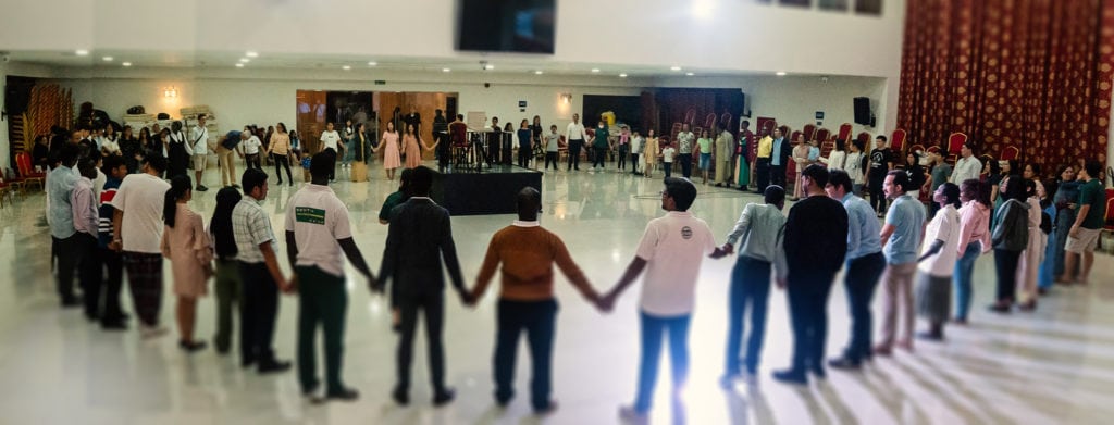 Gulf Field Youth Convention delegates participating in an activity